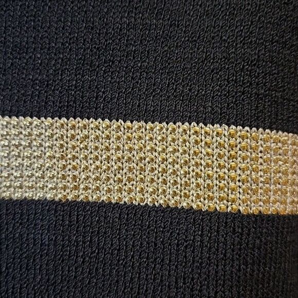 ST. JOHN by Marie Gray Santana Knit Sweater Size Large Ribbon Mock Neck Holiday - Picture 13 of 14